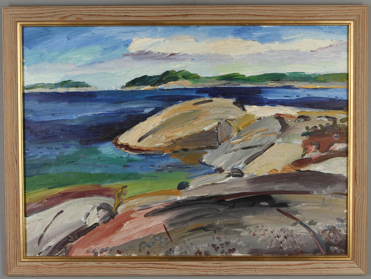 GÖRAN BRUNIUS. "Ekskärrsudde", olja på duk, signerad samt monogramsignerad.