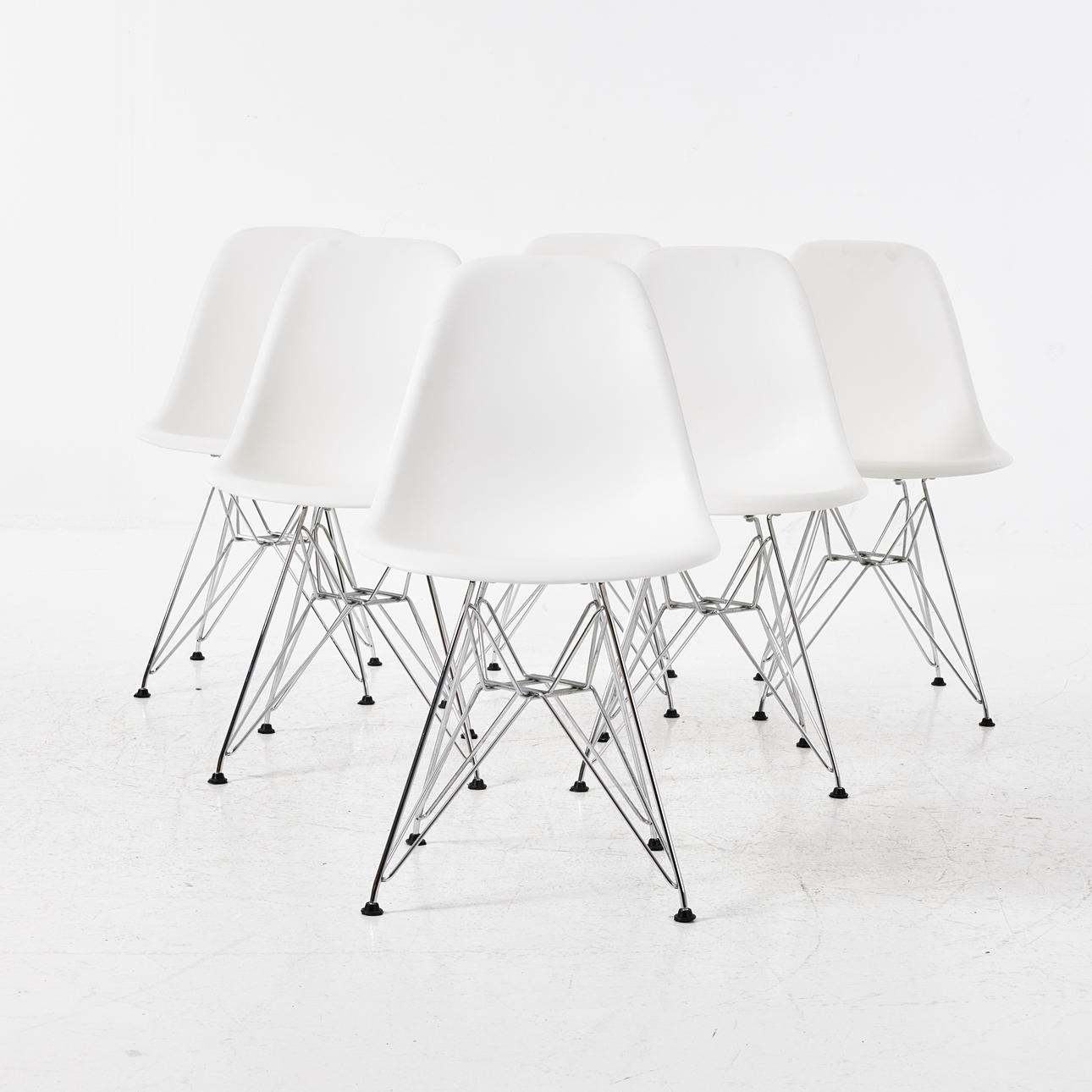 CHARLES & RAY EAMES. Chairs, 6 pcs, "Eames Plastic Side Chair” Vitra, 2012.