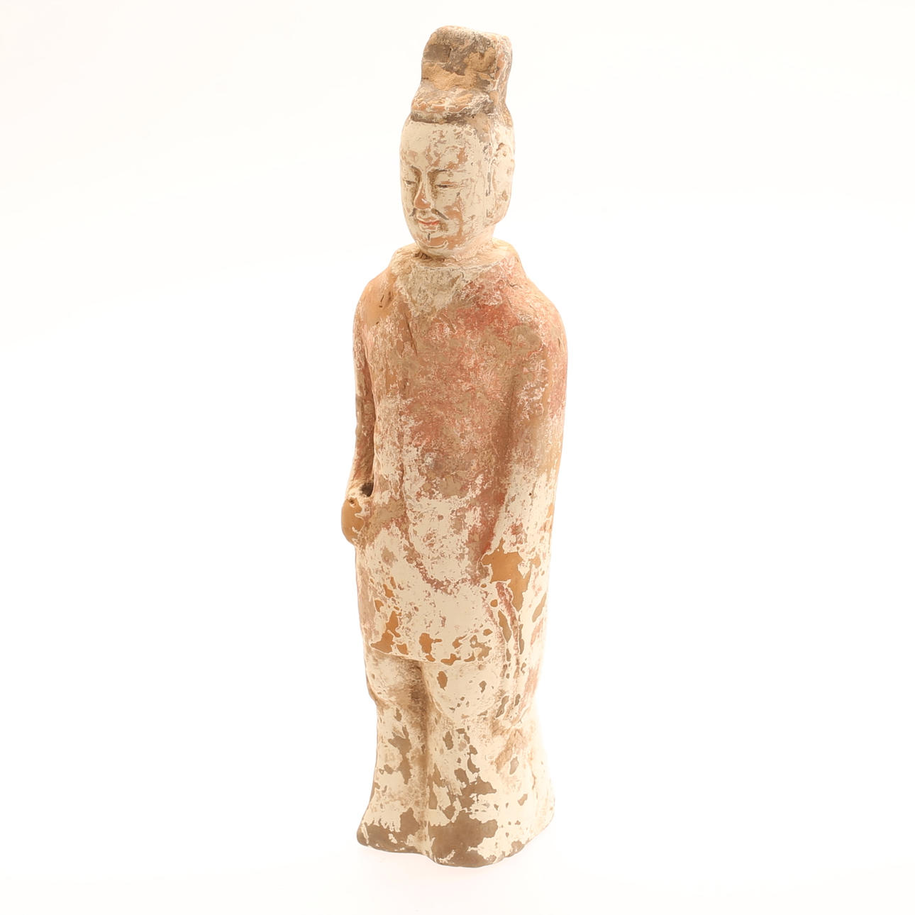 Eine bemalte Steingutfigur aus der Nördlichen Wei-Dynastie.