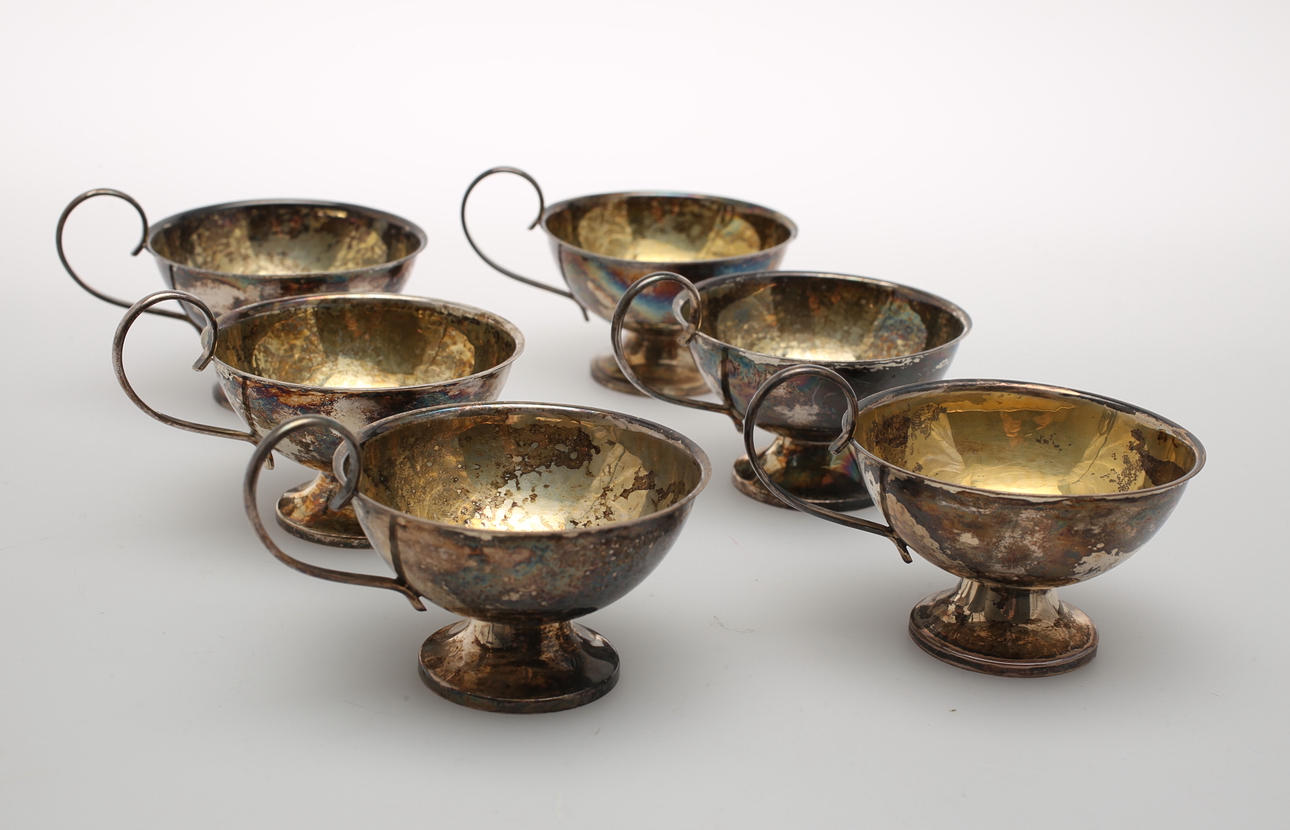 PUNSCHMUGGAR, 6 stycken, silver.