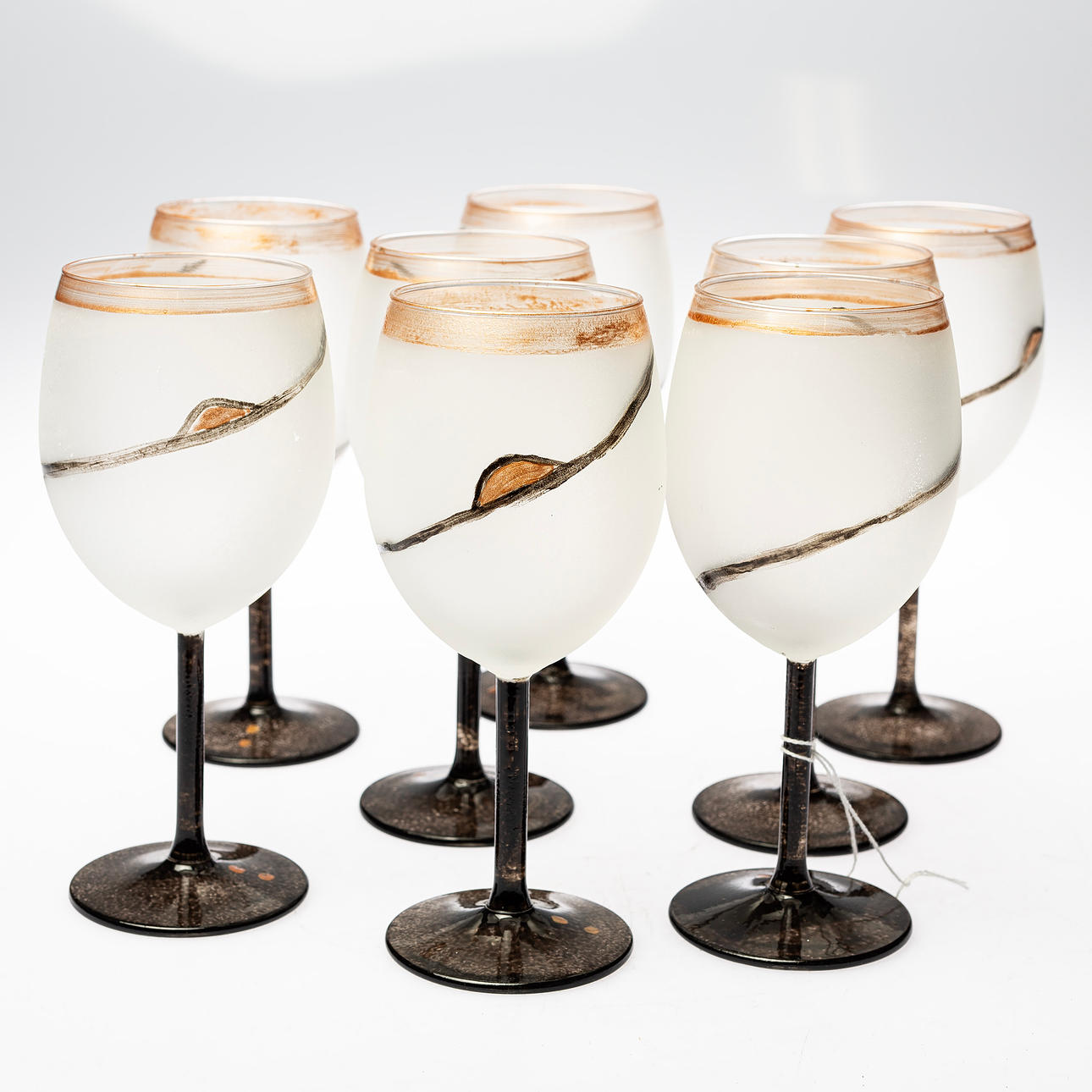 VINGLAS, 8 st, handmålade.