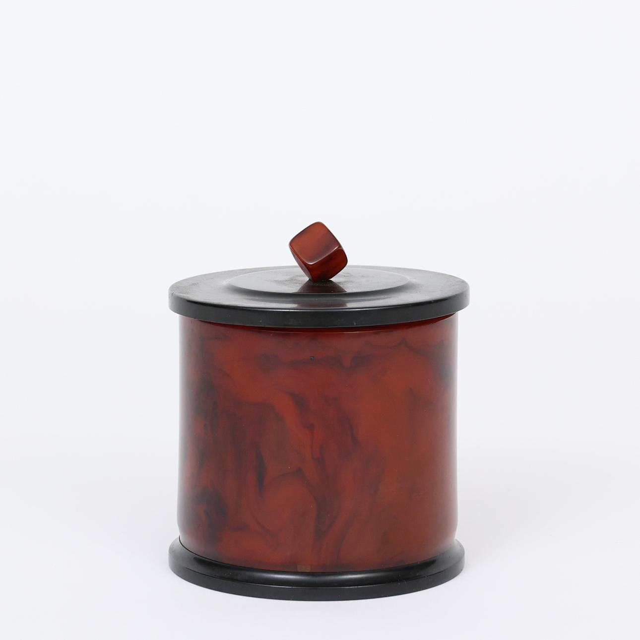 A marbled bakelite tobacco jar, art deco, 1930s. Miscellaneous -  Miscellaneous