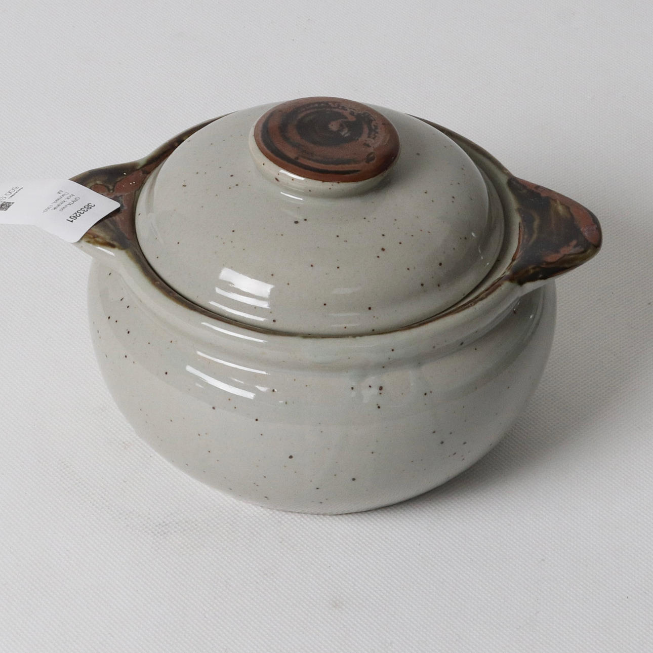 Keramiktopf mit Deckel, Dänemark, 20. Jahrhundert.