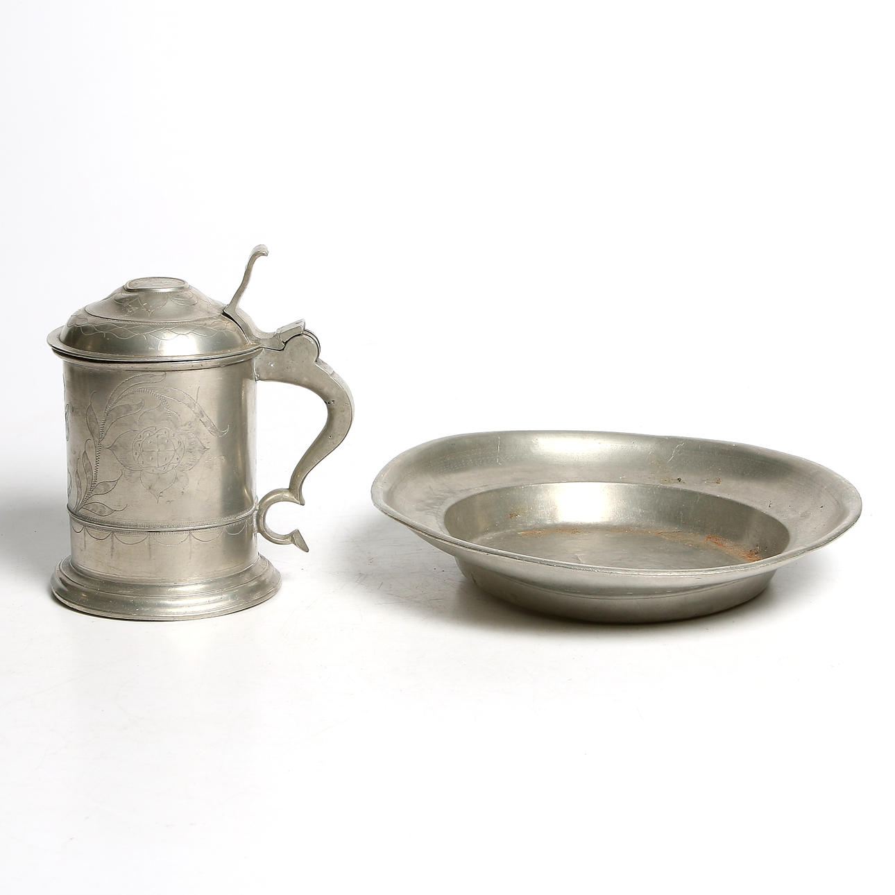 STOP och FAT, tenn, bl.a. Anders Näsman (1831-1839), Hudiksvall. 1800-talets första halva.