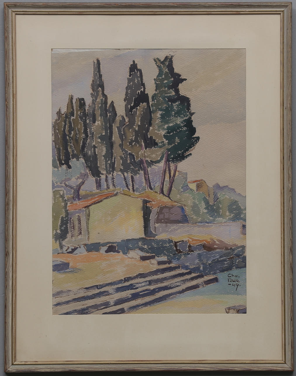 CHRISTIAN DUE. Akvareller, 2 st, signerade och daterade -48 samt -49.