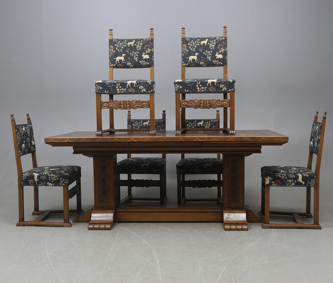 MATSALSMÖBEL, 7 delar, möjligen Erik Chambert, 1930/40-tal.