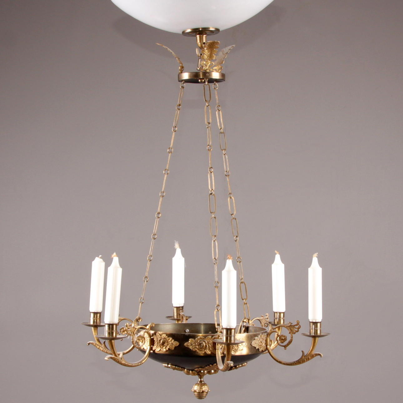 TAKARMATUR, mässing, plåt samt glas, empirestil, 1900-tal.