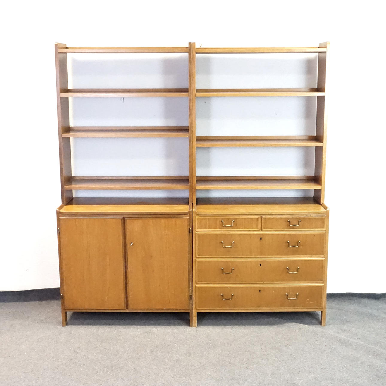 BOKHYLLOR, 2 st, teak, 1960-tal.