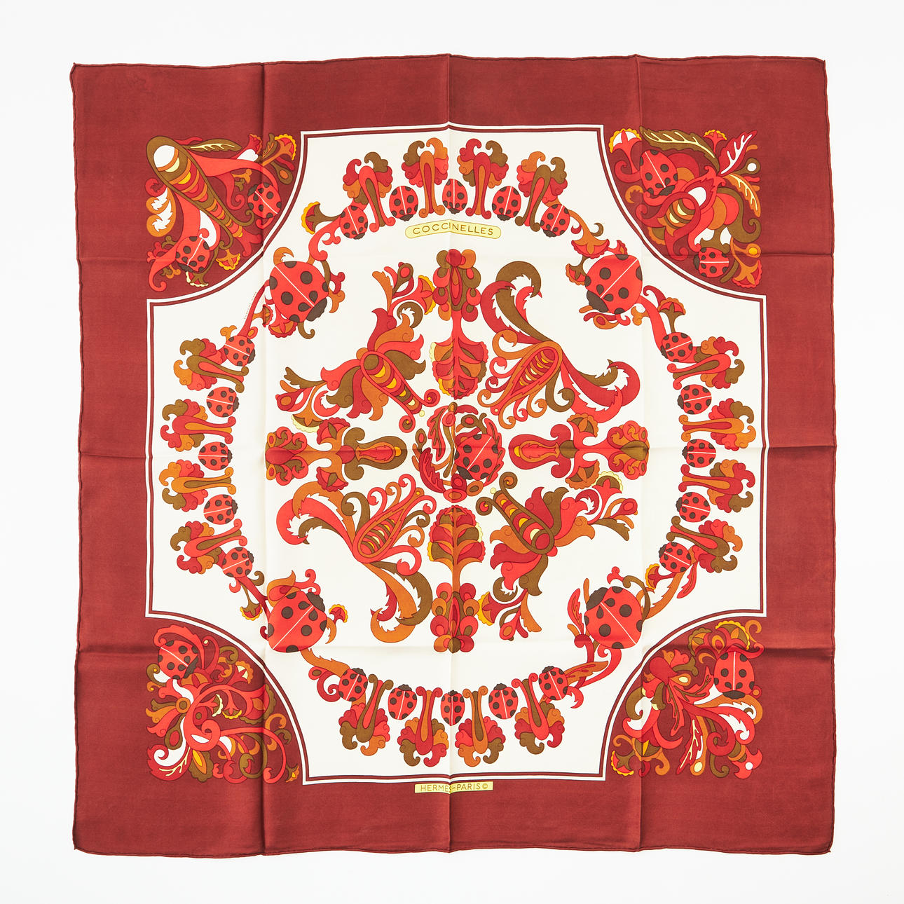 HERMÈS, scarf, "Coccinelles".