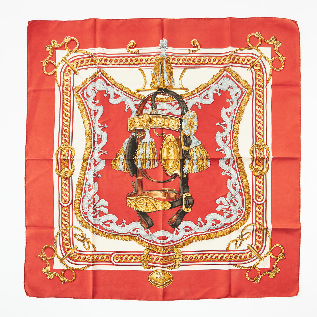 HERMÈS, scarf, “Bride de Cour”.