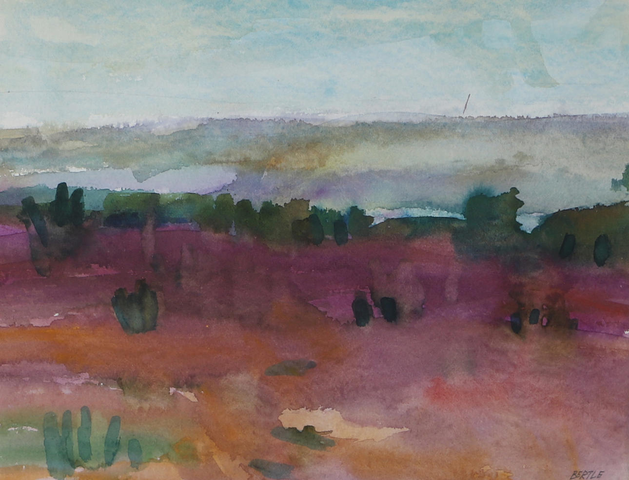 LARS BERTLE. Utan titel, akvarell, signerad Bertle.