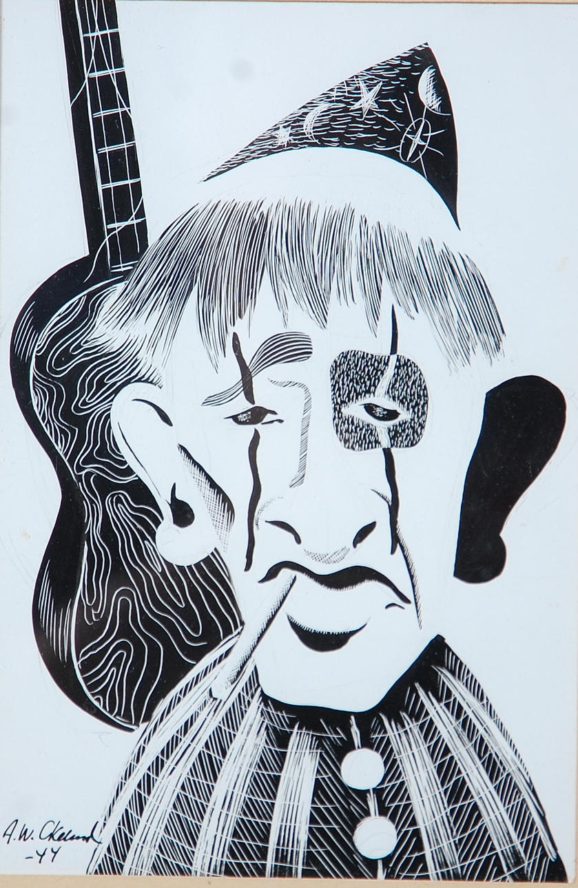 ACKE W EKELUND. grafiskt blad, signerad, daterad -44.