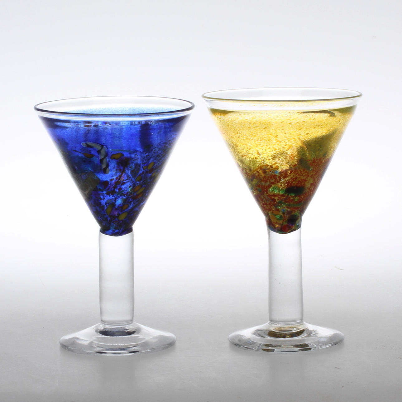 GLAS, 2 st, Bertil Vallien, Kosta Boda, signerade.