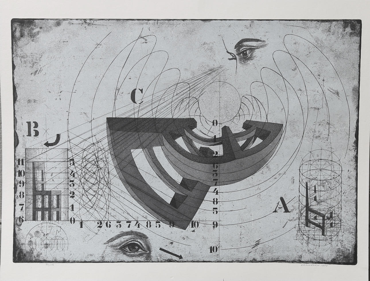 HANS HAMNGREN. färgetsning, signerad, numrerad 50/115 och daterad 1977.