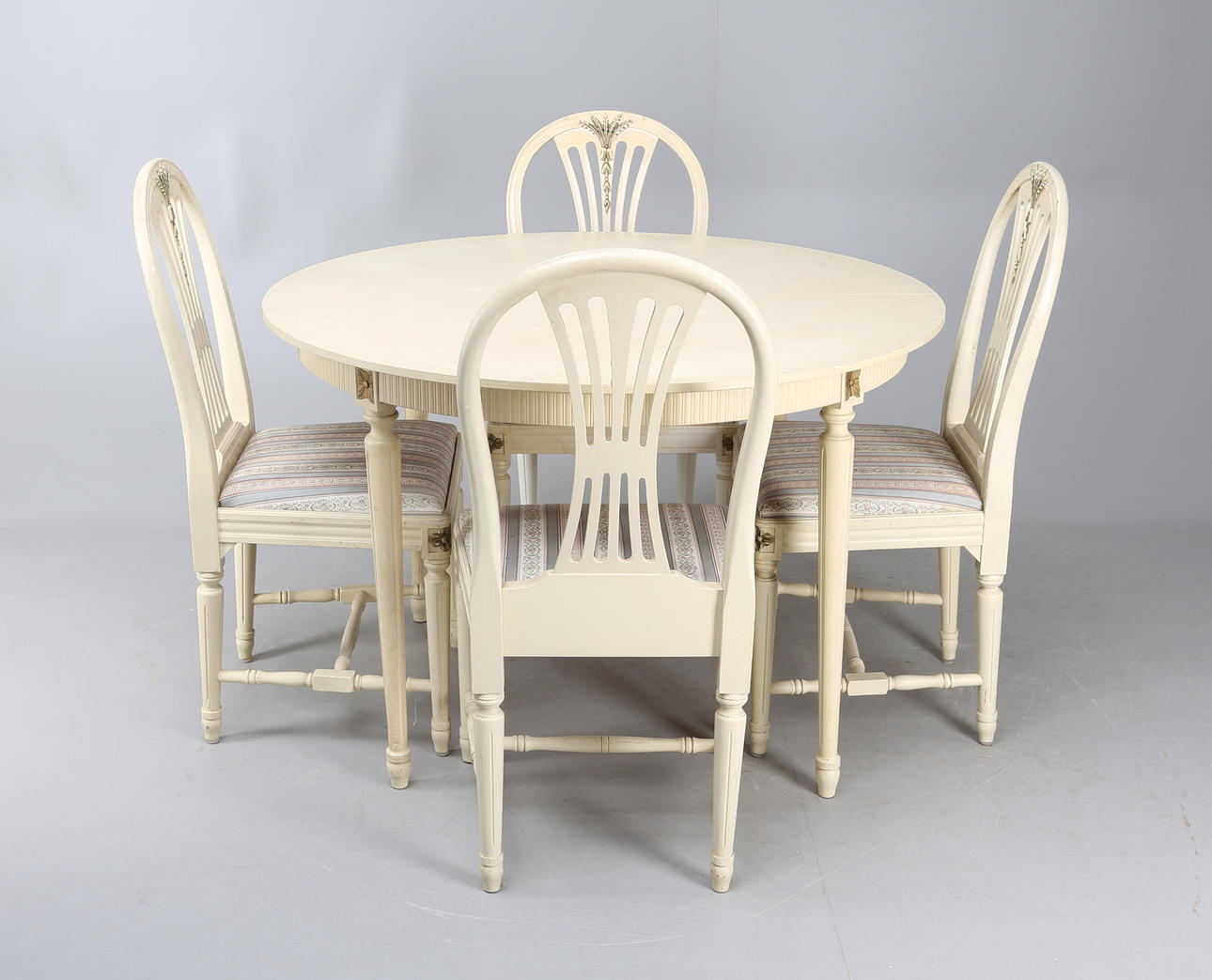 MATSALSMÖBEL, 5 delar, gustaviansk stil, 1900-tal.