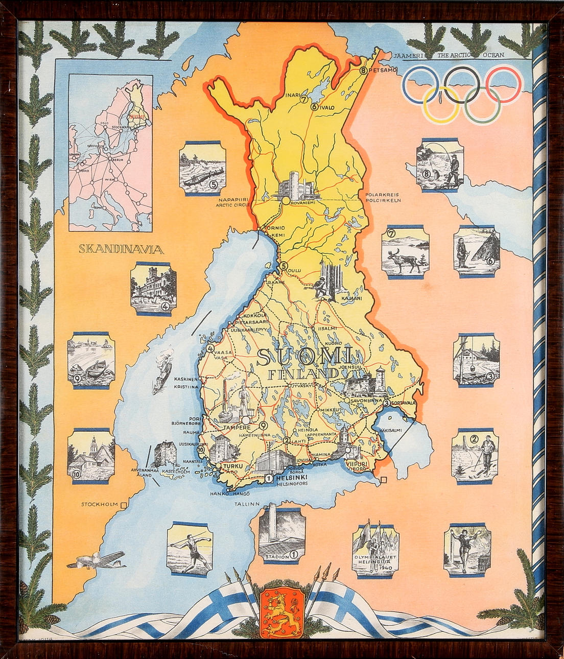 SKARF/TEXTIL, inramad, OS 1940 Helsingfors.