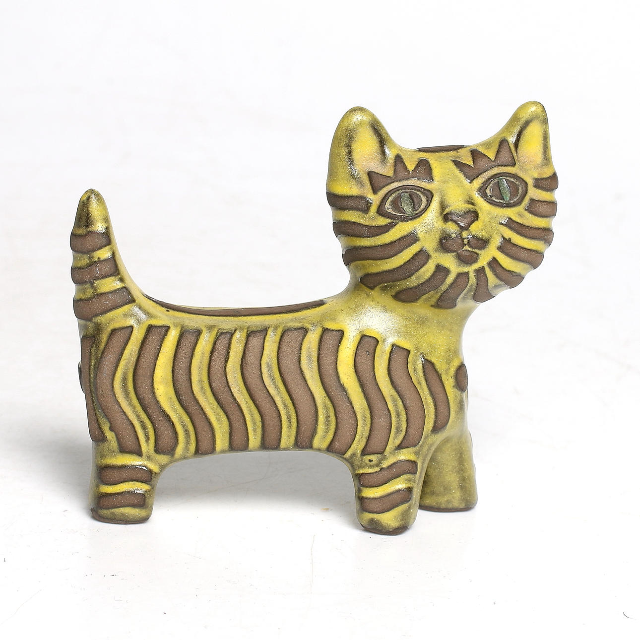 FIGURIN, keramik, katt, Dorothy Clough, signerad, Upsala-Ekeby, 1900-talets mitt.