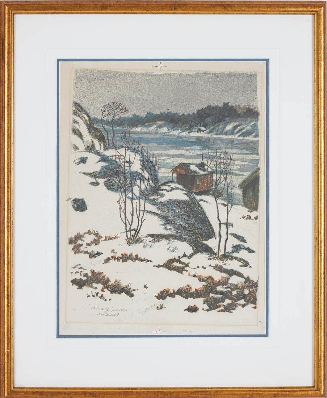 ROLAND SVENSSON. “Våris”, lithograph in colours, signed and dated 1957, sample print.