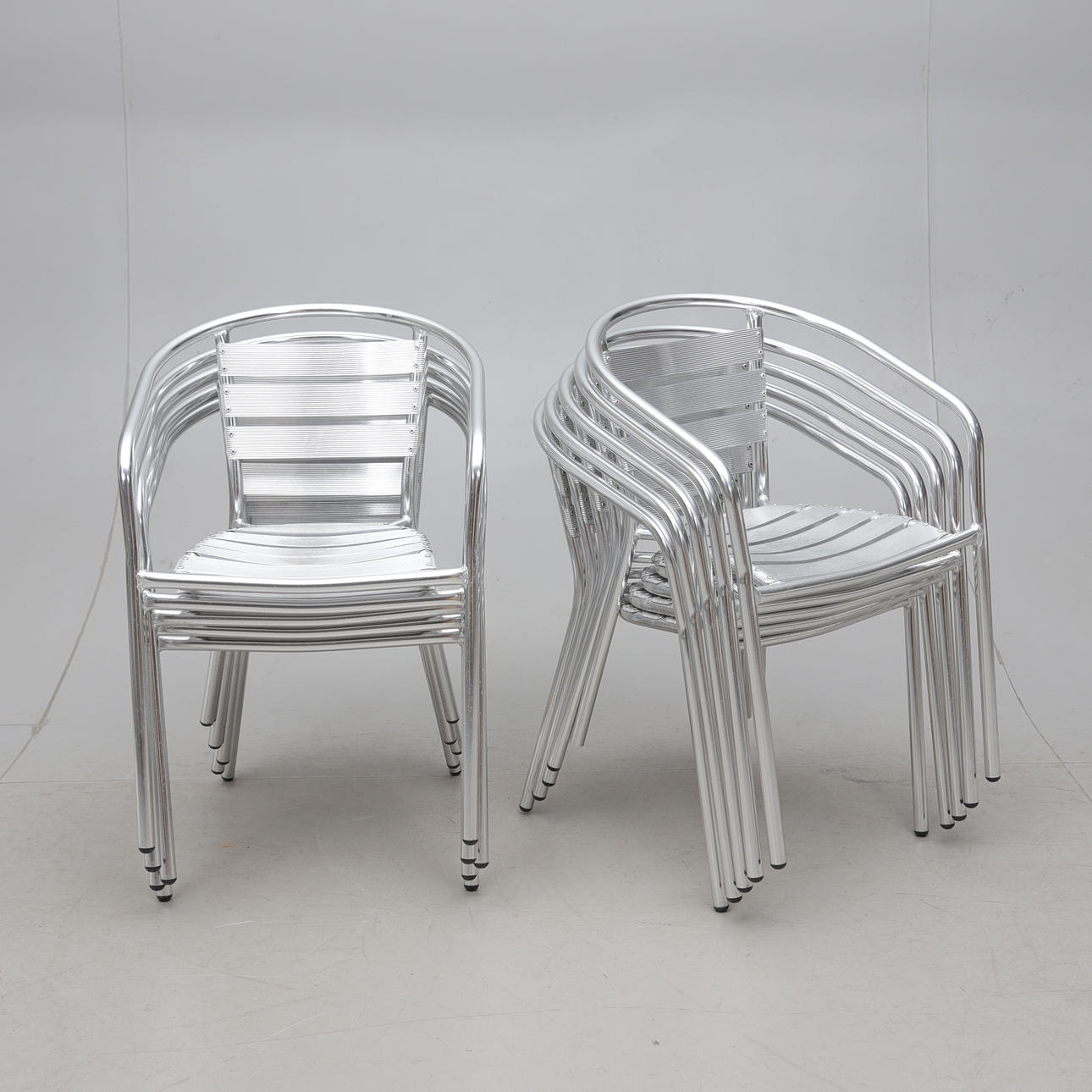 TRÄDGÅRDSSTOLAR, 10 st, aluminium, samtida.