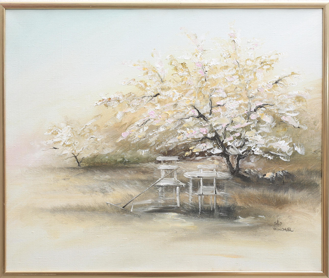 STEFAN WINDAHL. "Vårblom". Olja på duk, signerad och daterad 1995.