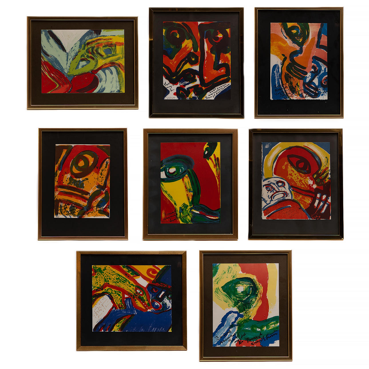 BENGT LINDSTRÖM. Colour lithographs, eight, numbered and signed.