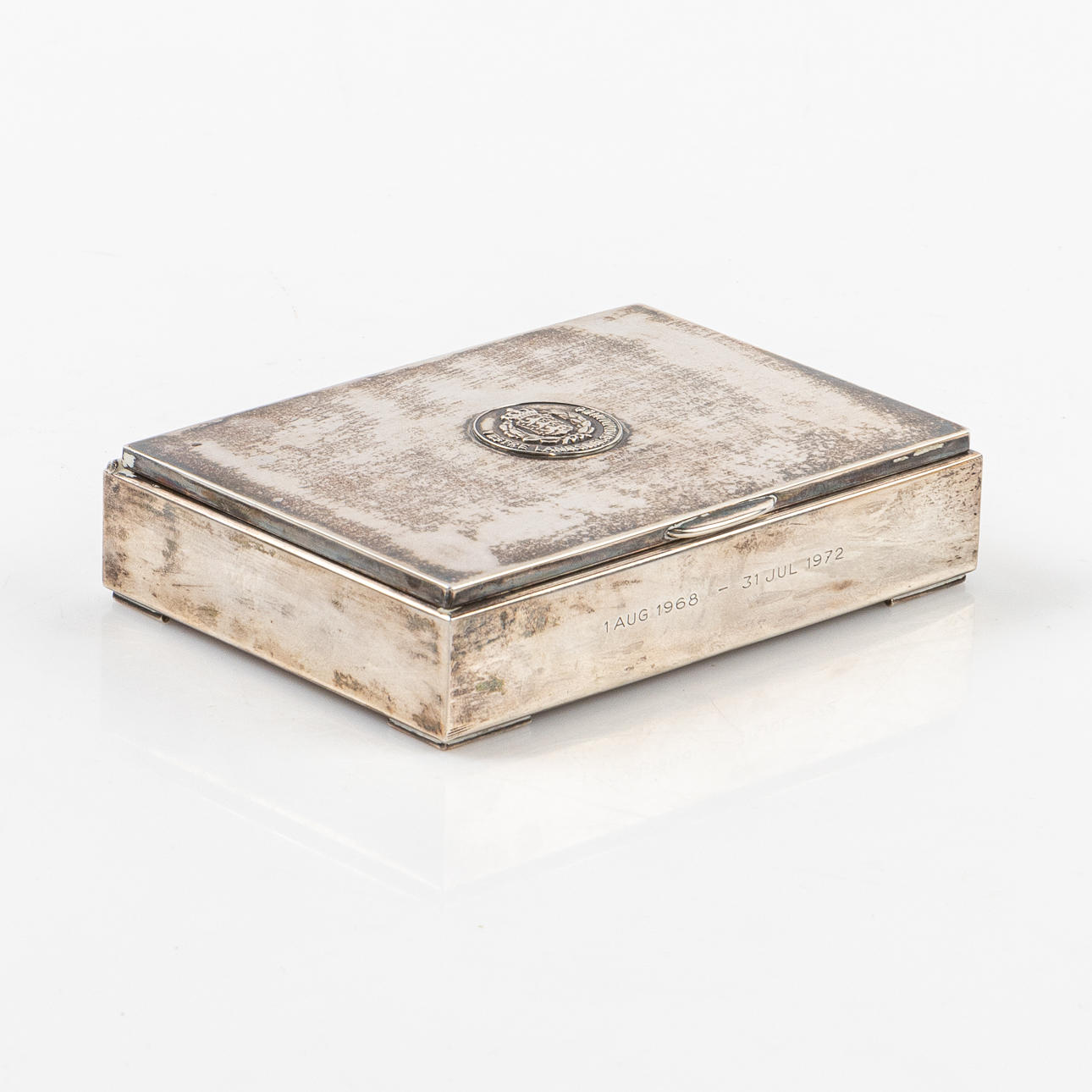 CIGAR BOX, sterling silver, marked 925.