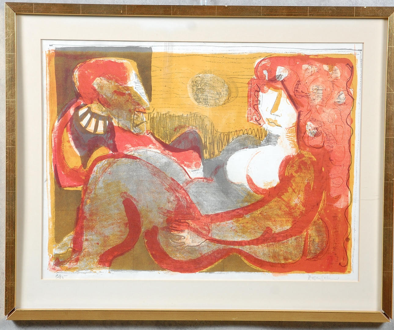 LENNART ROSENSOHN. 1918-1994, litografi, " Dvärgen och Skökan " signerad , numrerad 2 /25.