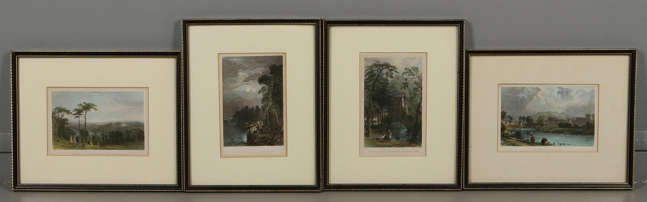 THOMAS ALLOM. 4 st, kolorerade gravyrer, signerad i plåten.