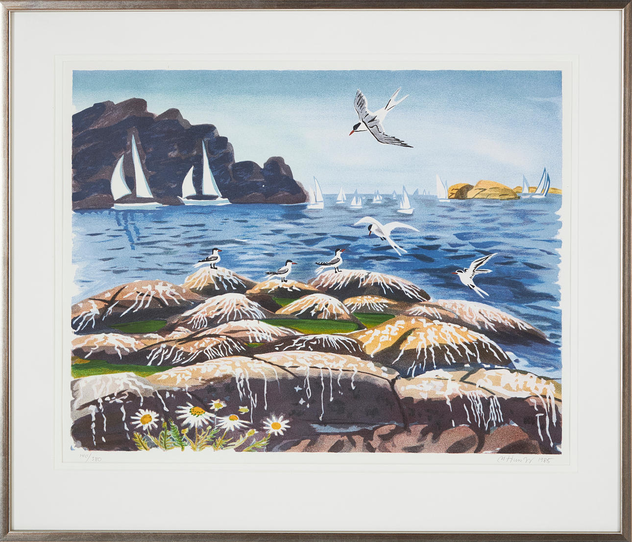 MONA HUSS WALIN. “Tärnön”, lithograph in colours, signed, dated 1985, and numbered 140/380.