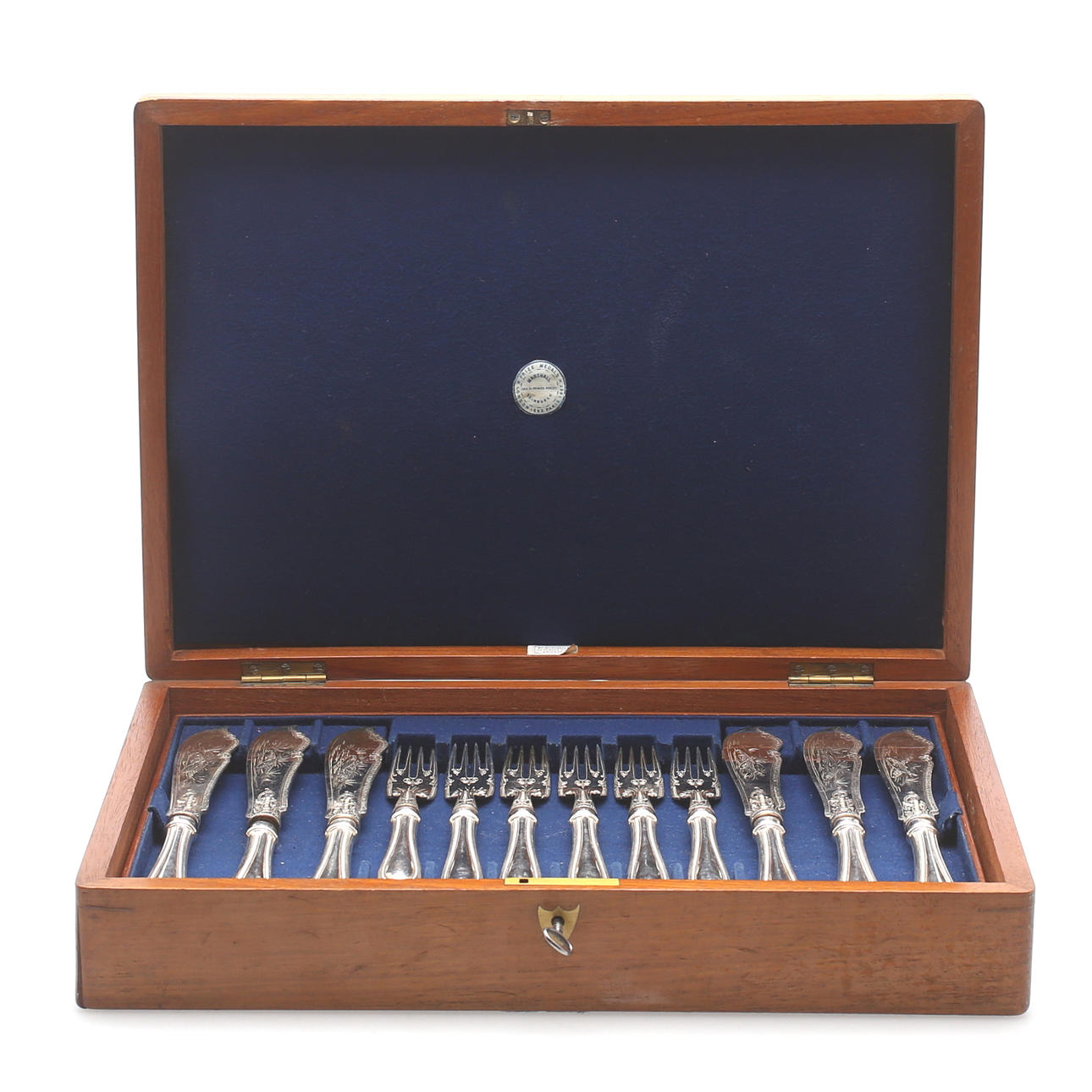 FISKBESTICK, 24 delar, nysilver, England, 1900-talets början.