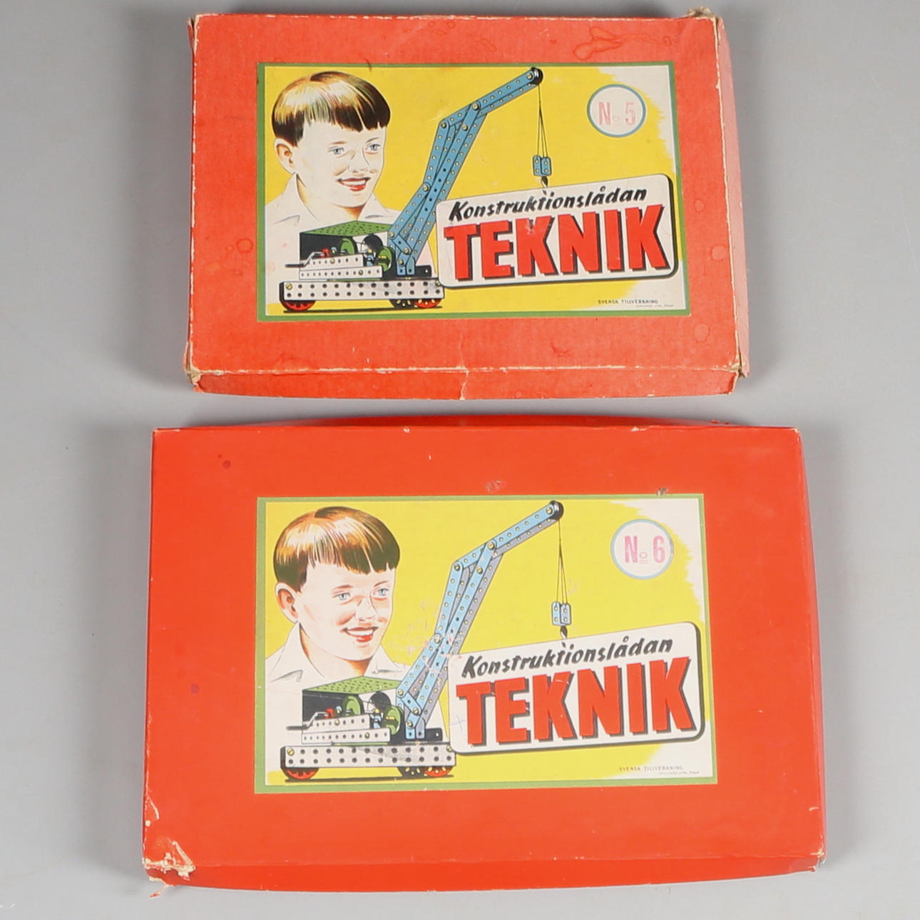 KONSTRUKTIONSLÅDAN TEKNIK, 2 st, No. 5 & 6, Sverige, 1900-talets mitt.