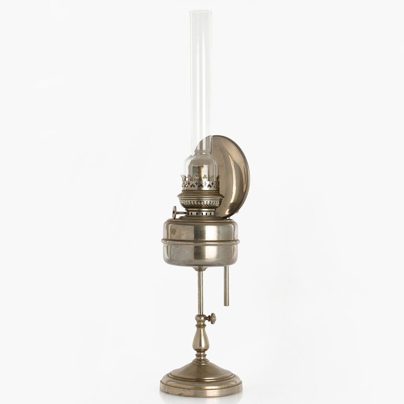 KEROSENE LAMP, with mirror wall reflector, Kosmos Brenner.