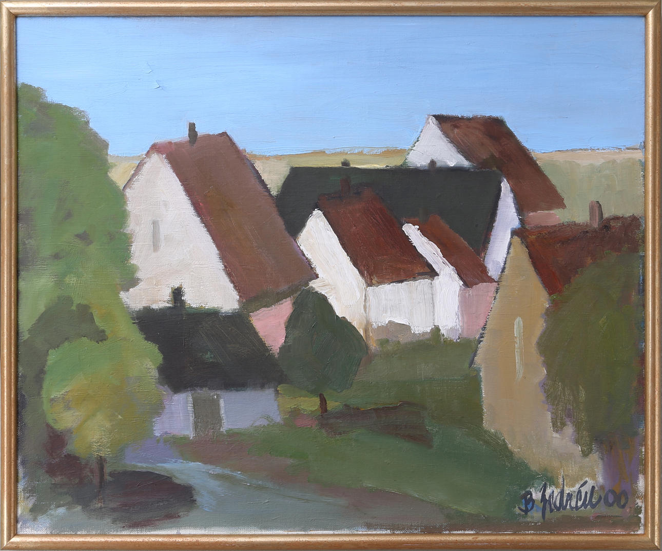 BERT ZEDRÉN. Motiv från Skåne, olja på duk, signerad "B Zedrén 00", 2000.