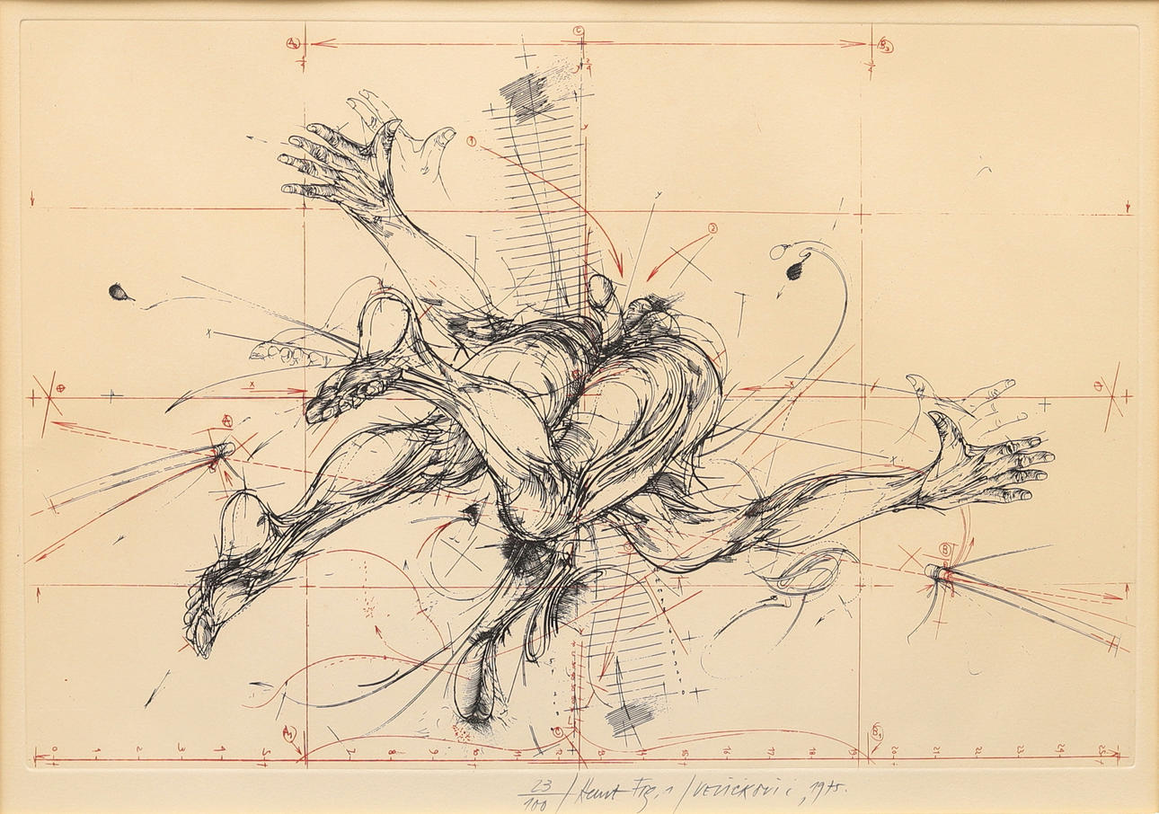 VLADIMIR VELICKOVIC (1935-2019). “Haut Fig. 1", etching, signed, numbered, dated.