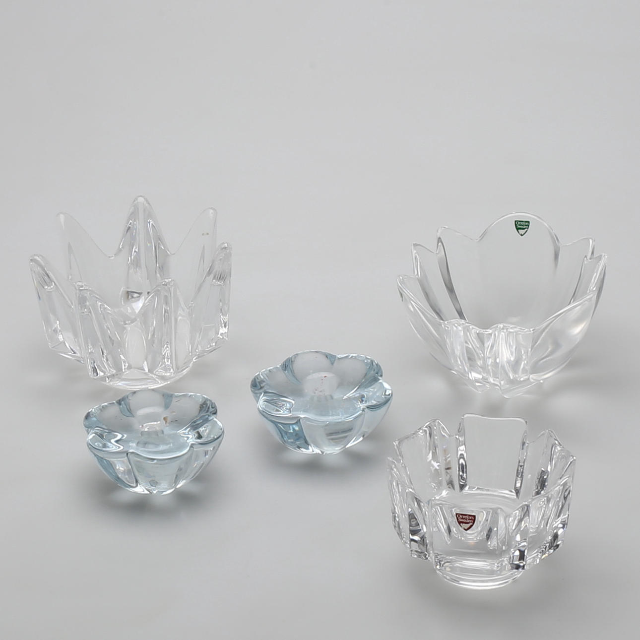 PARTI GLAS, 5 delar, bl a Orrefors.