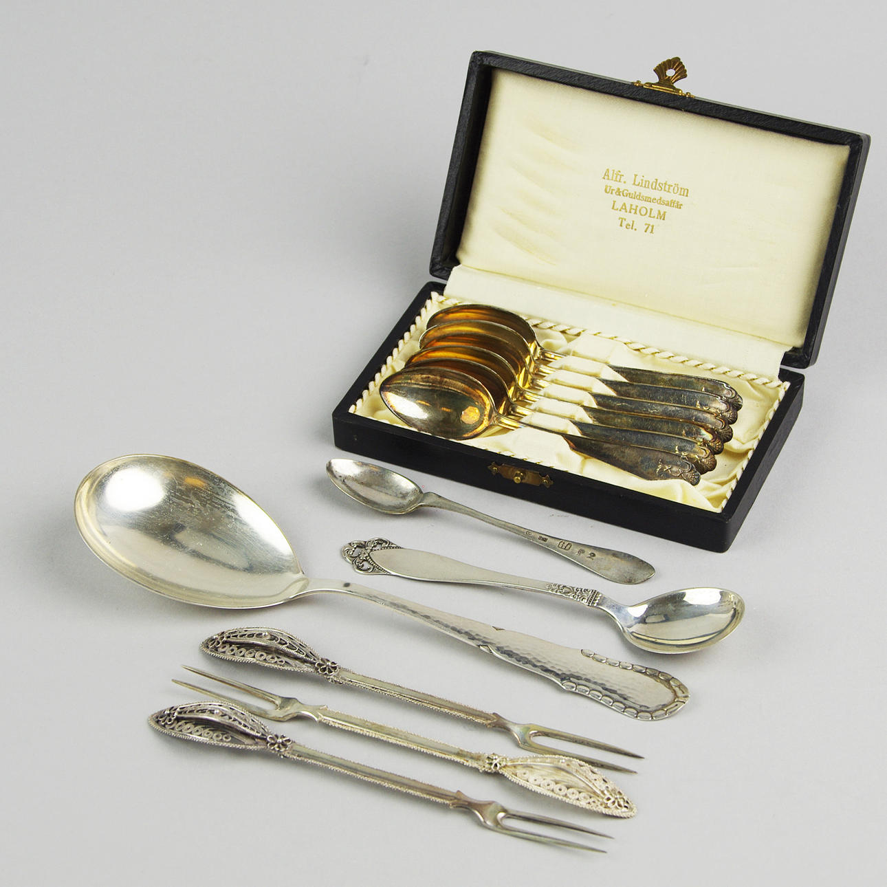 SKEDAR M.M., 12 delar, silver, bl.a. "Vasa".