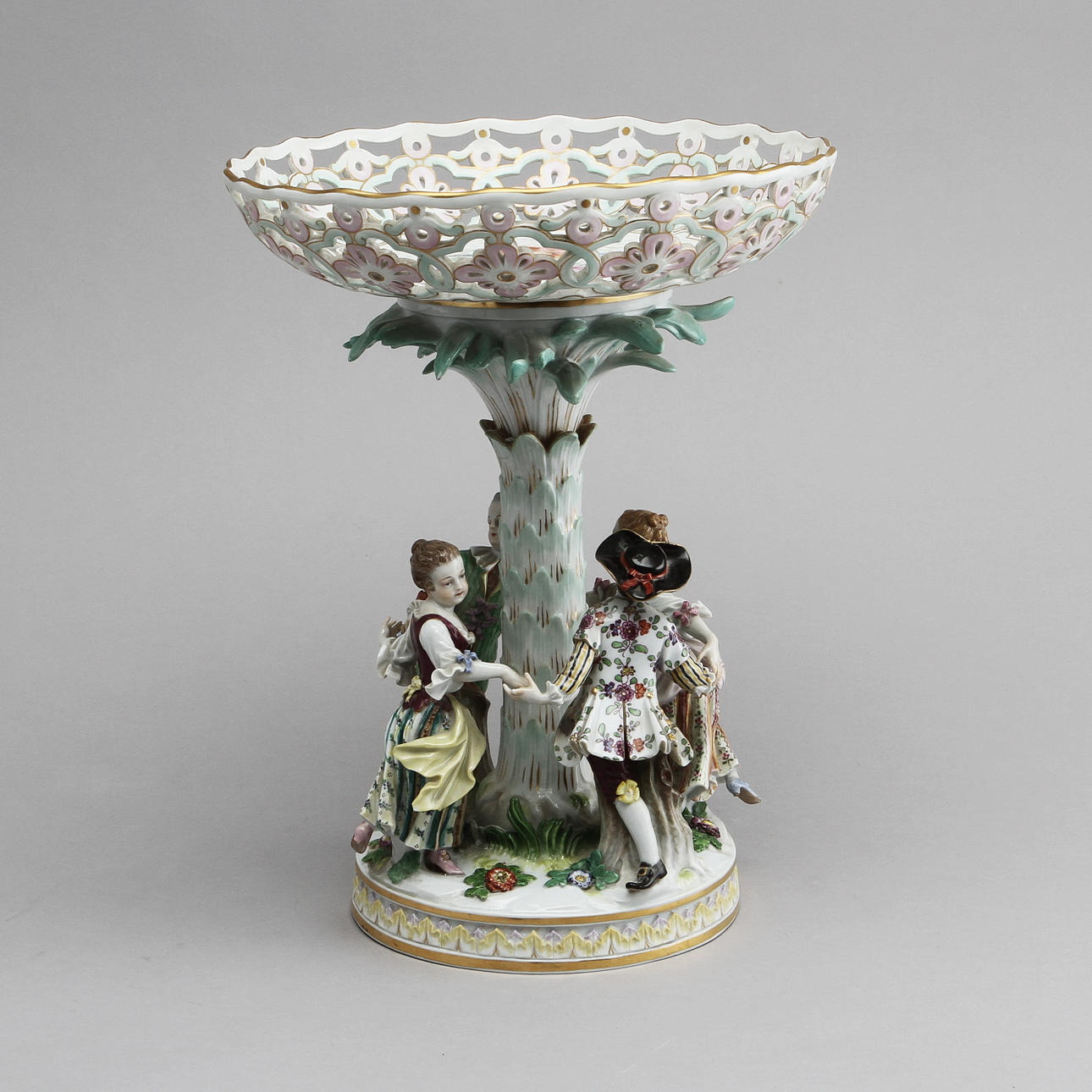 UPPSATSSKÅL MED FIGURINER, porslin, Meissen, 1800/1900-tal.