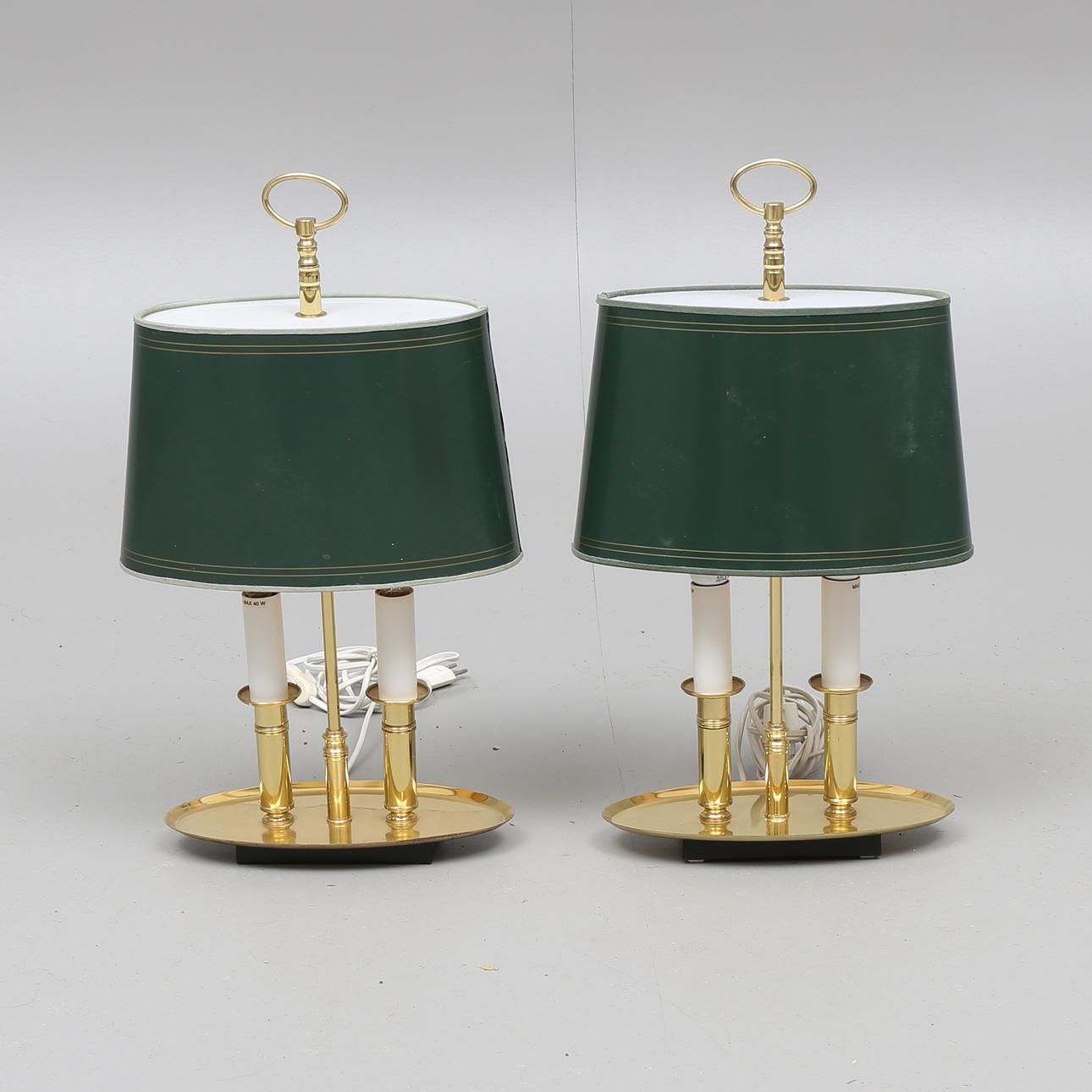 BORDSLAMPOR, ett par, mässing, Örsjö Industri AB, 1900-tal.