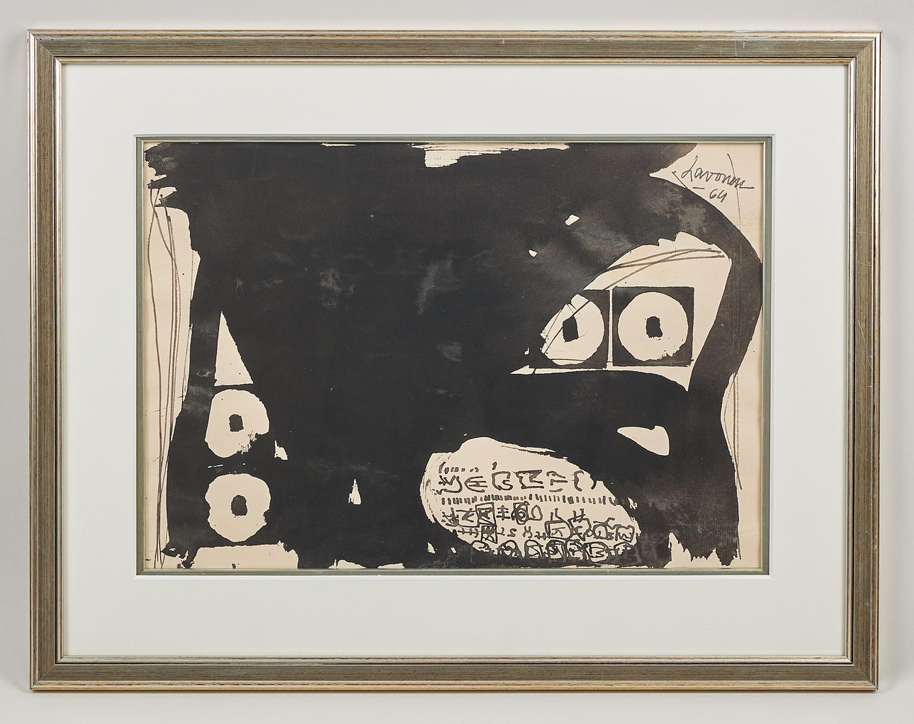 AHTI LAVONEN. Abstract composition, signed and dated -64, watercolour.