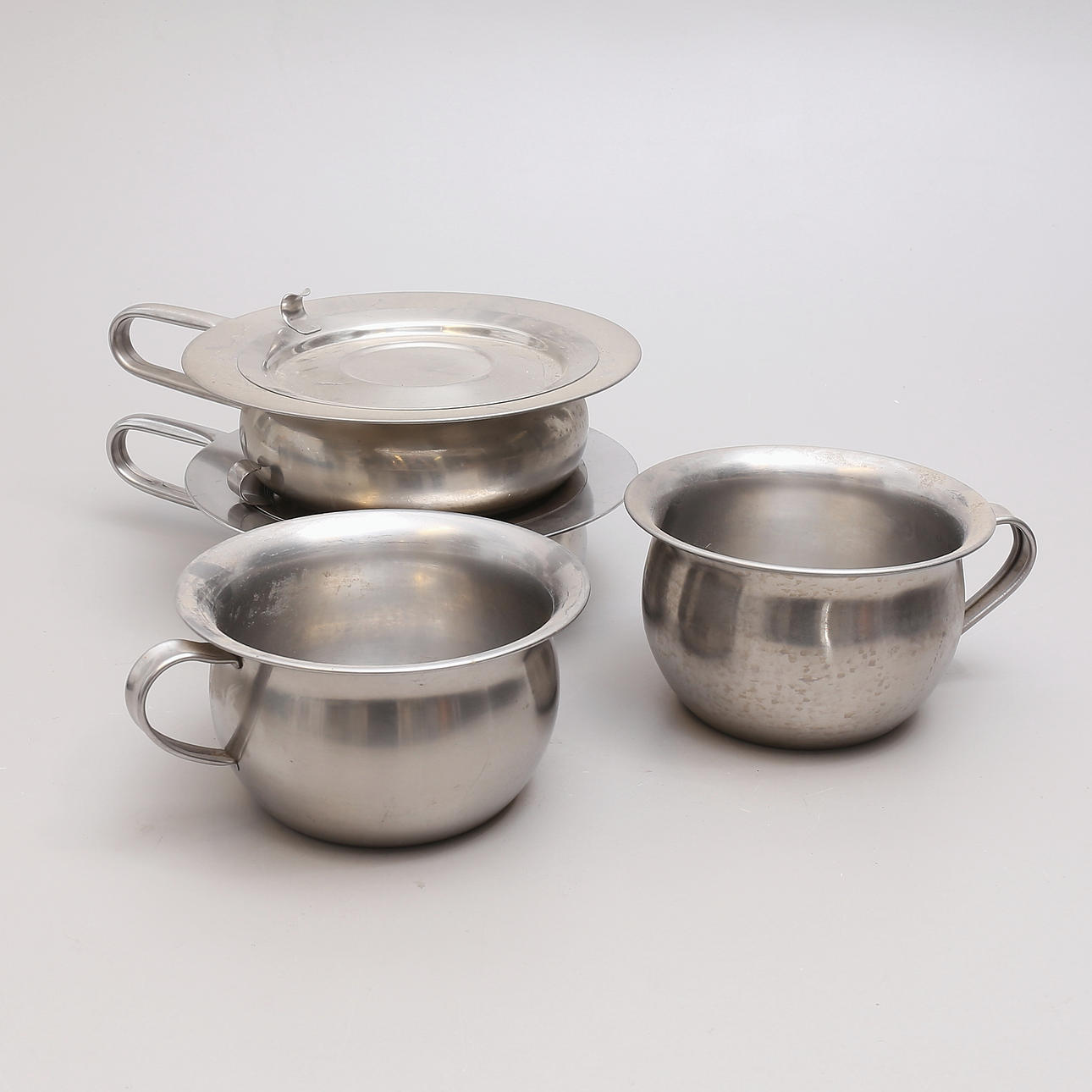 POTTOR samt BÄCKEN, 4 delar, rostfritt stål.