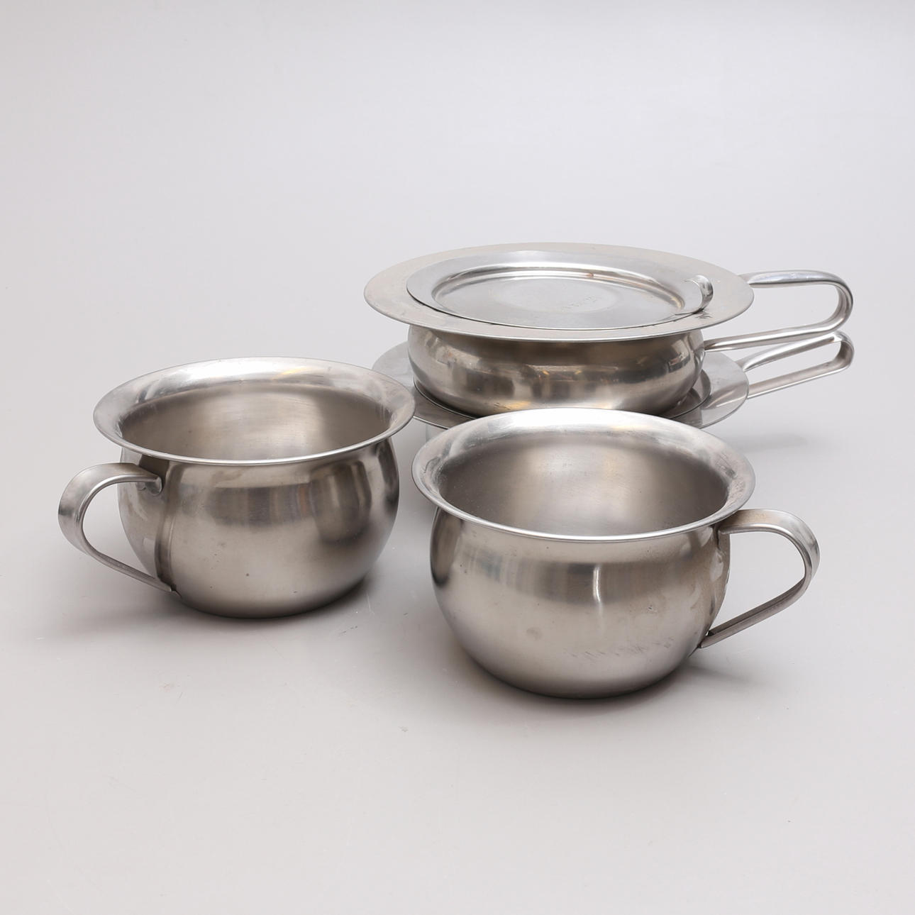 POTTOR samt BÄCKEN, 4 delar, rostfritt stål.