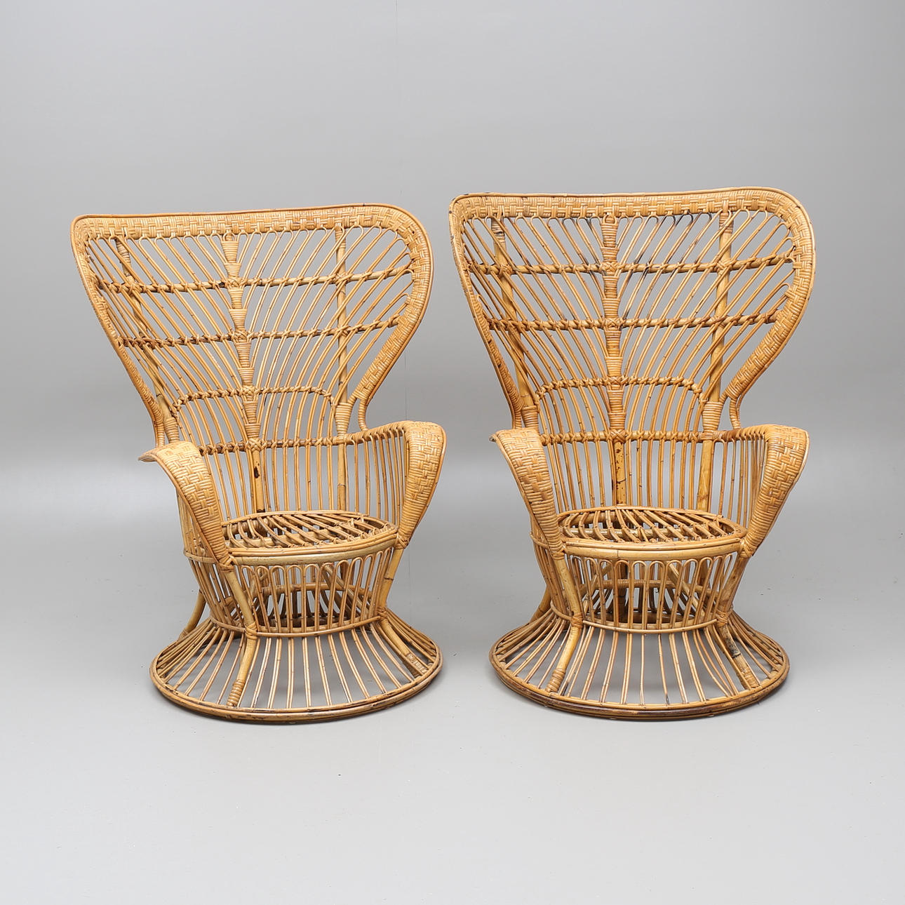 KORGSTOLAR, ett par, "Wicker chair", Gio Ponti.
