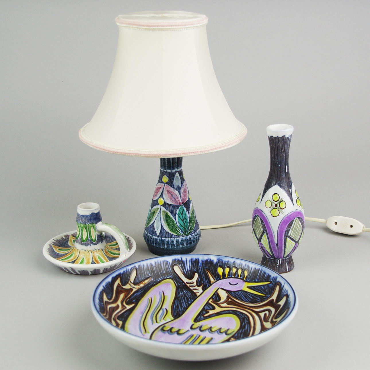 BORDSLAMPA, VAS, SKÅL SAMT LJUSSTAKE, Laholm samt Tilgmans.