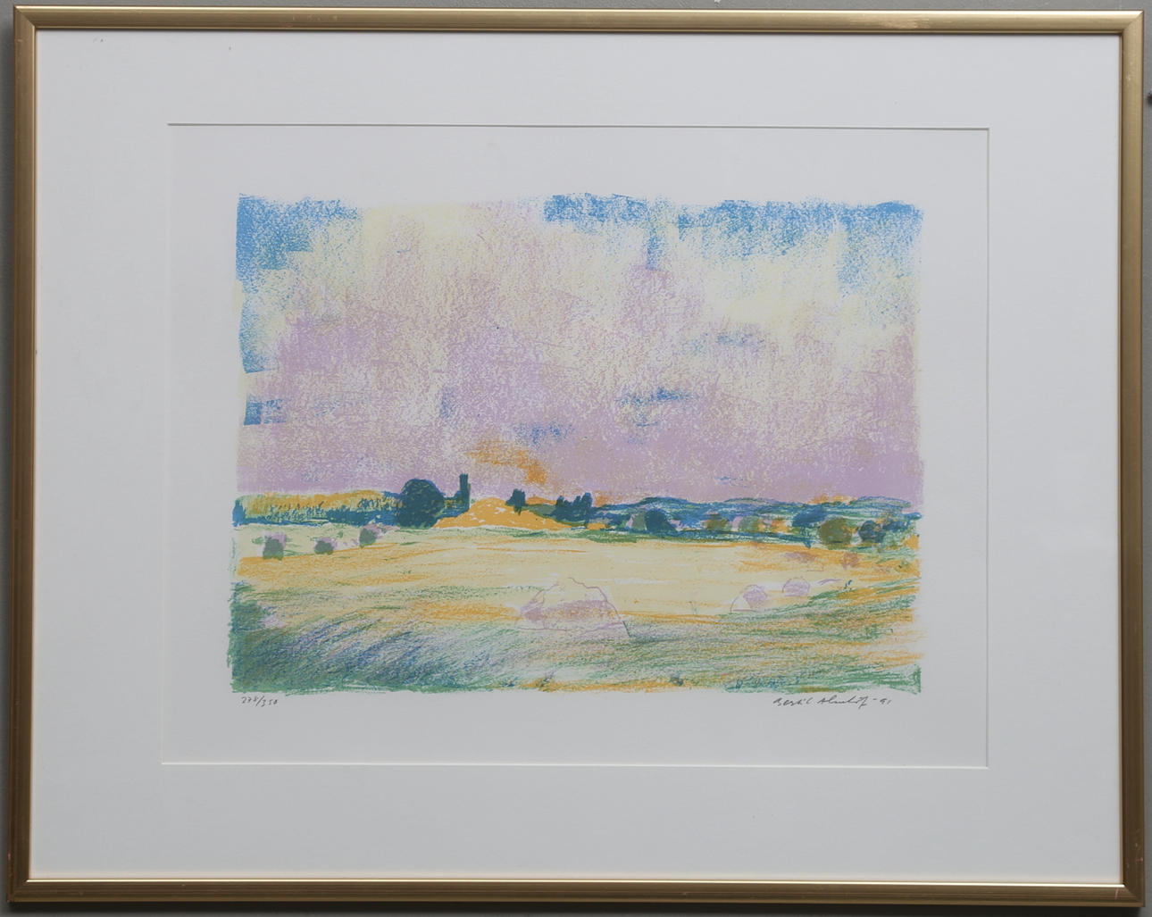 BERTIL ALMLÖF. Litografi, signerad, numrerad 278/350 och daterad -91.