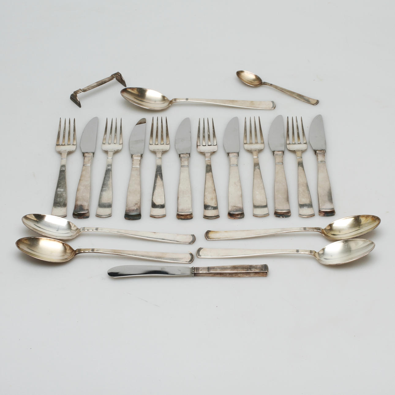 BESTICKSDELAR, 20 delar, silver, Rosenholm, GAB, 1900-tal.