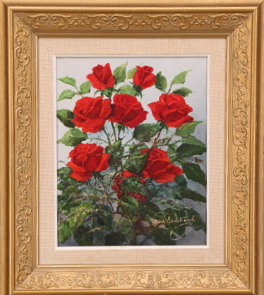 DAN LINDSTRAND. TAVLA, olja duk, signerad Dan Lindstrand, rosbukett.