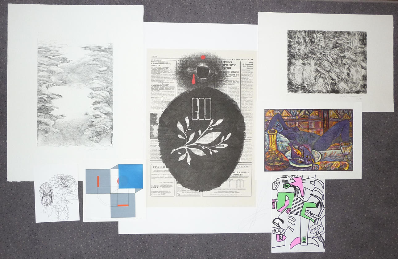 HEDWIG POPP-THOMAS, Sechs Einzelblatt Aquarelle und Graphiken.