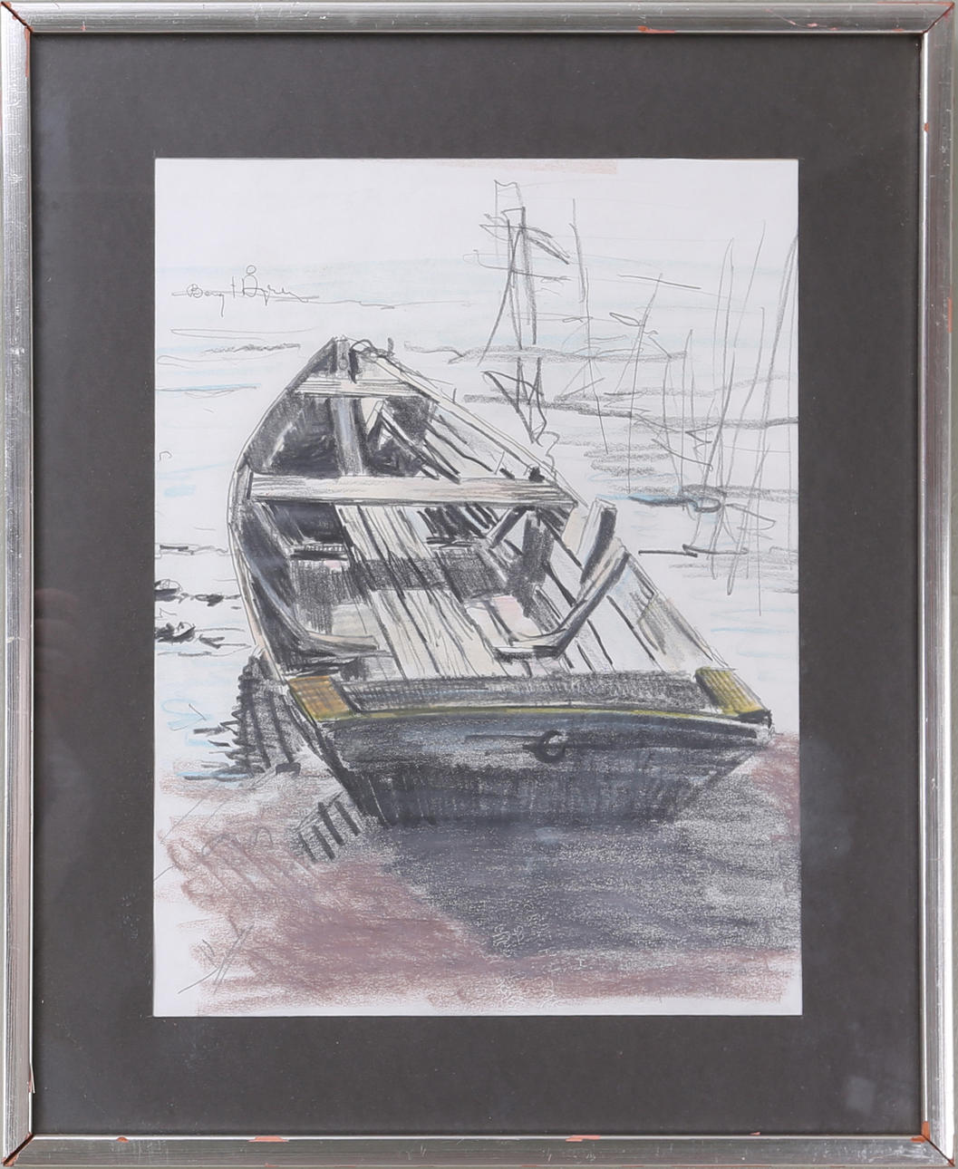 BENGT ÅGREN. Ekan i vassen, blandteknik, signerad.