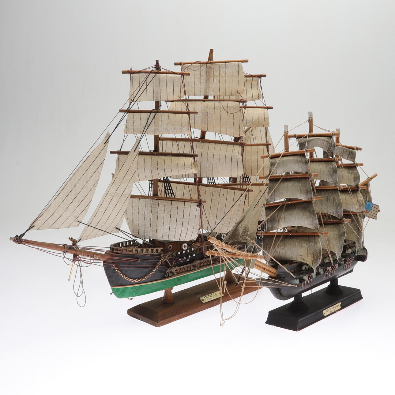 Two wood/plastic model ships, 20th century.
