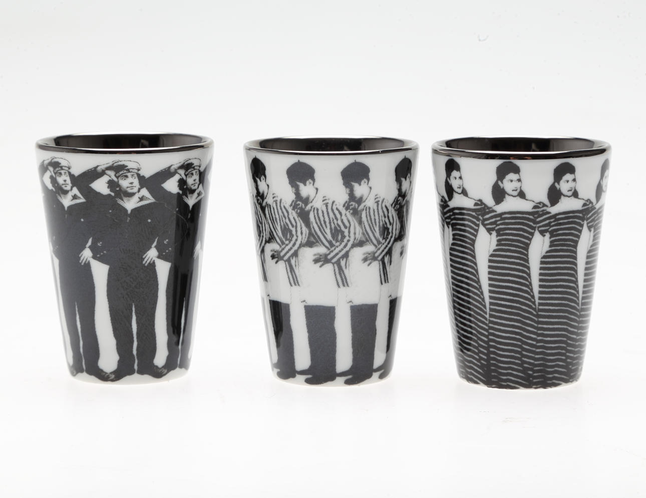 SNAPSGLAS, 3 st, porslin, Rörstrand, Åsa Lindström.